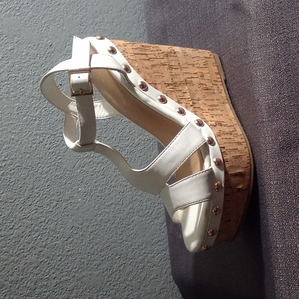 White Wedge Summer Sandals